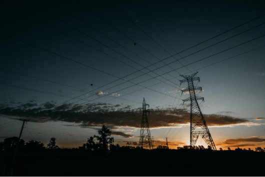 power grid on a sunset